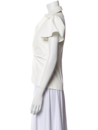 Cinq à Sept V-Neck Short Sleeve Blouse