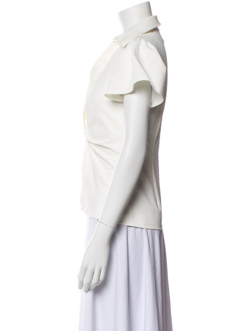 Cinq à Sept V-Neck Short Sleeve Blouse