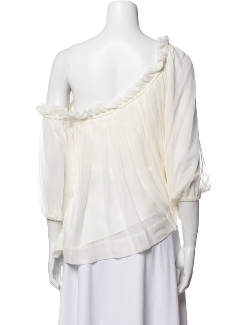 Cinq à Sept Silk One-Shoulder Crop Top