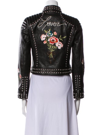 Cinq à Sept Leather Biker Jacket