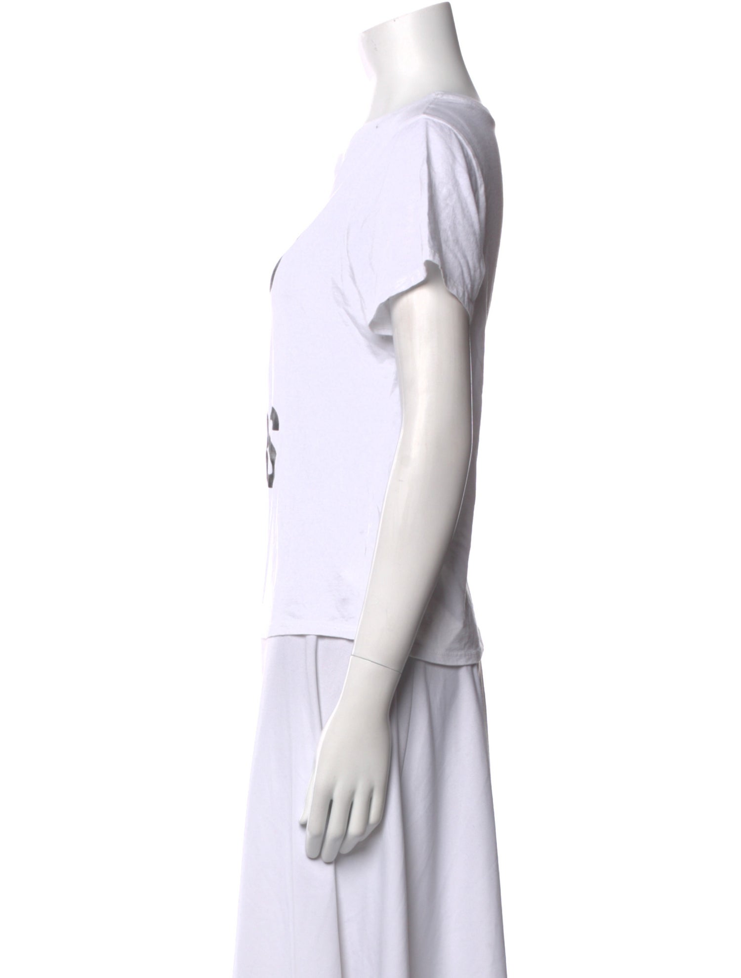 Cinq à Sept Graphic Print Crew Neck Crop Top