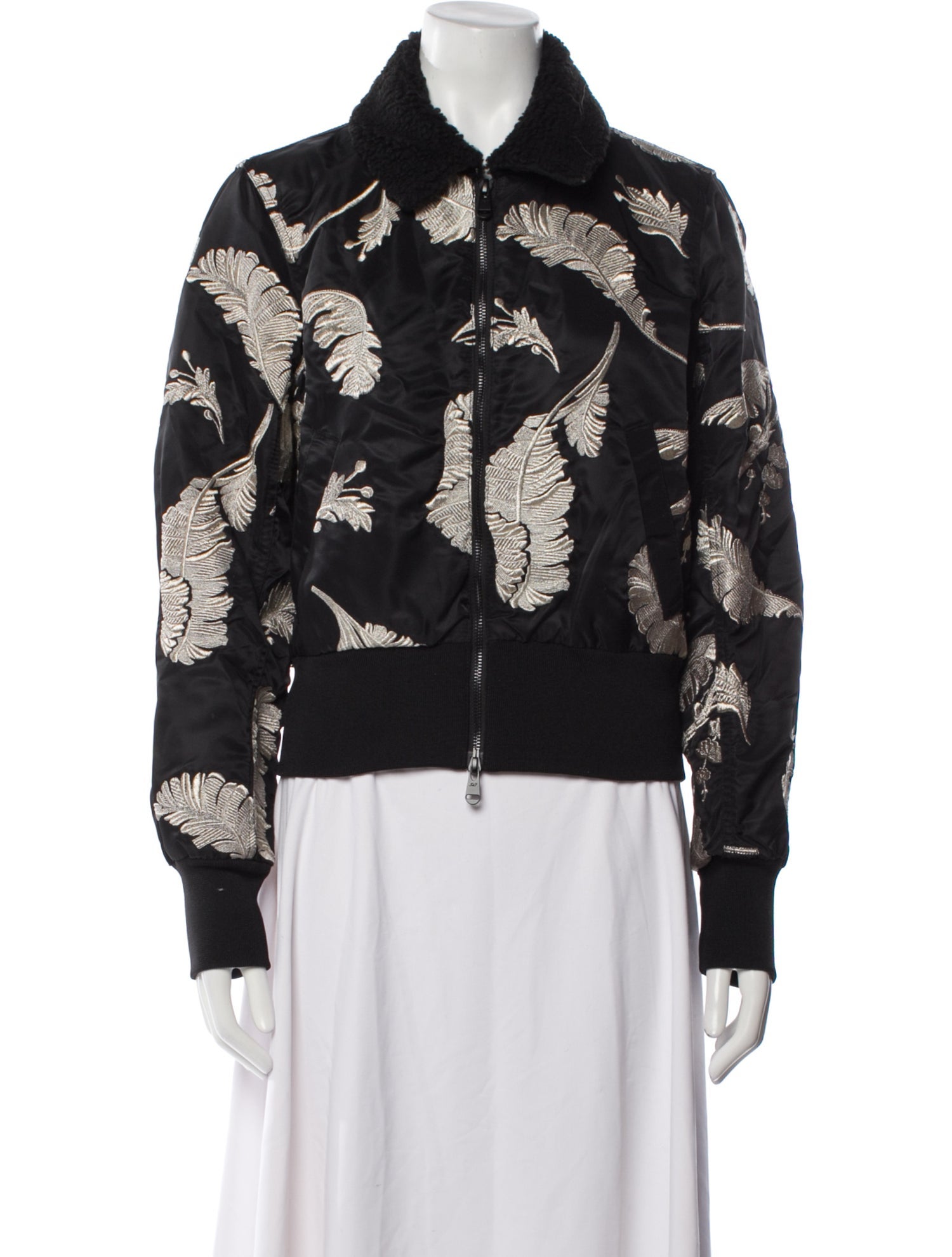 Cinq à Sept Nylon Printed Bomber Jacket