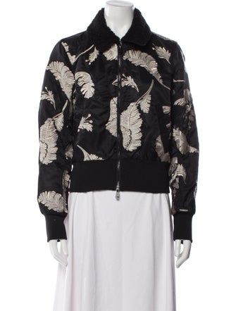 Cinq à Sept Nylon Printed Bomber Jacket