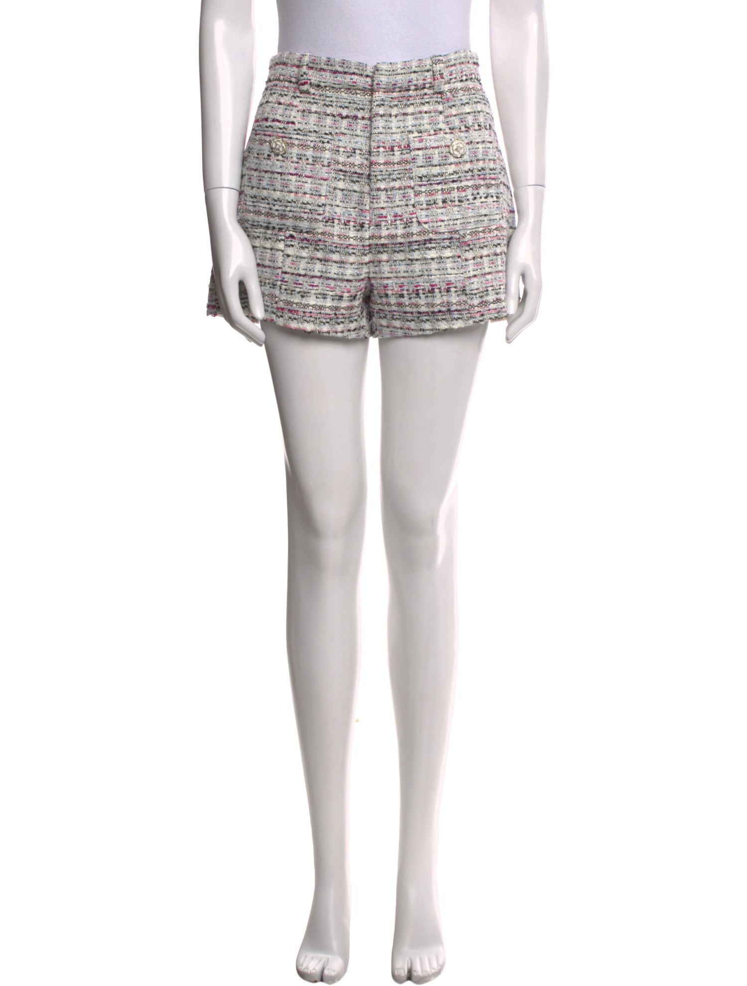 Cinq à Sept Tweed Pattern Mini Shorts