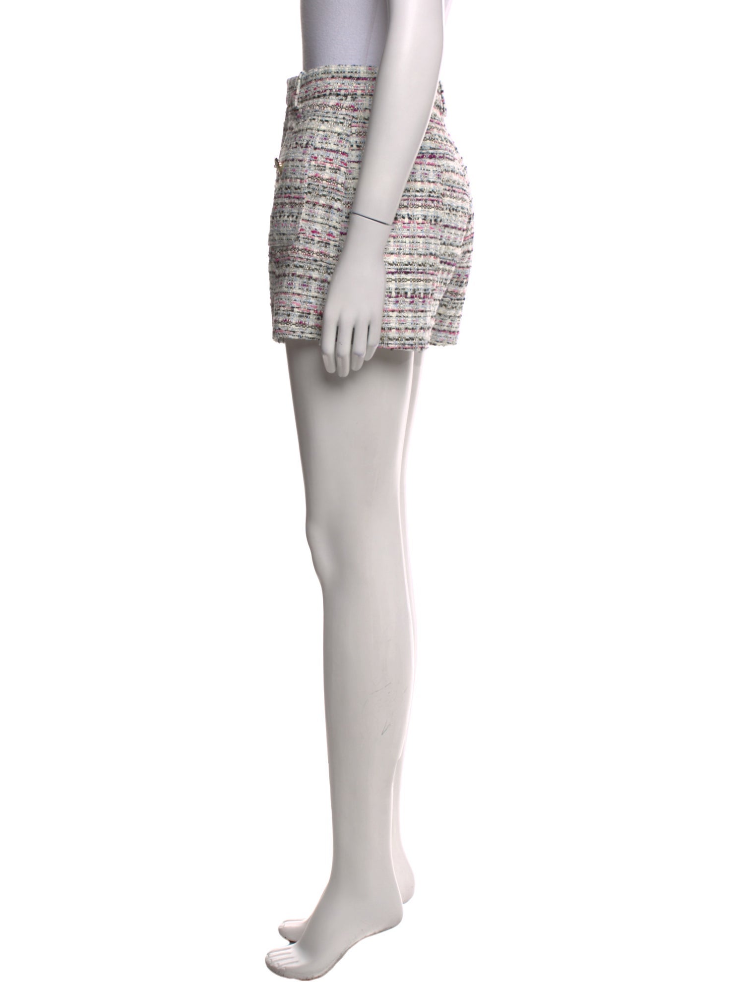 Cinq à Sept Tweed Pattern Mini Shorts