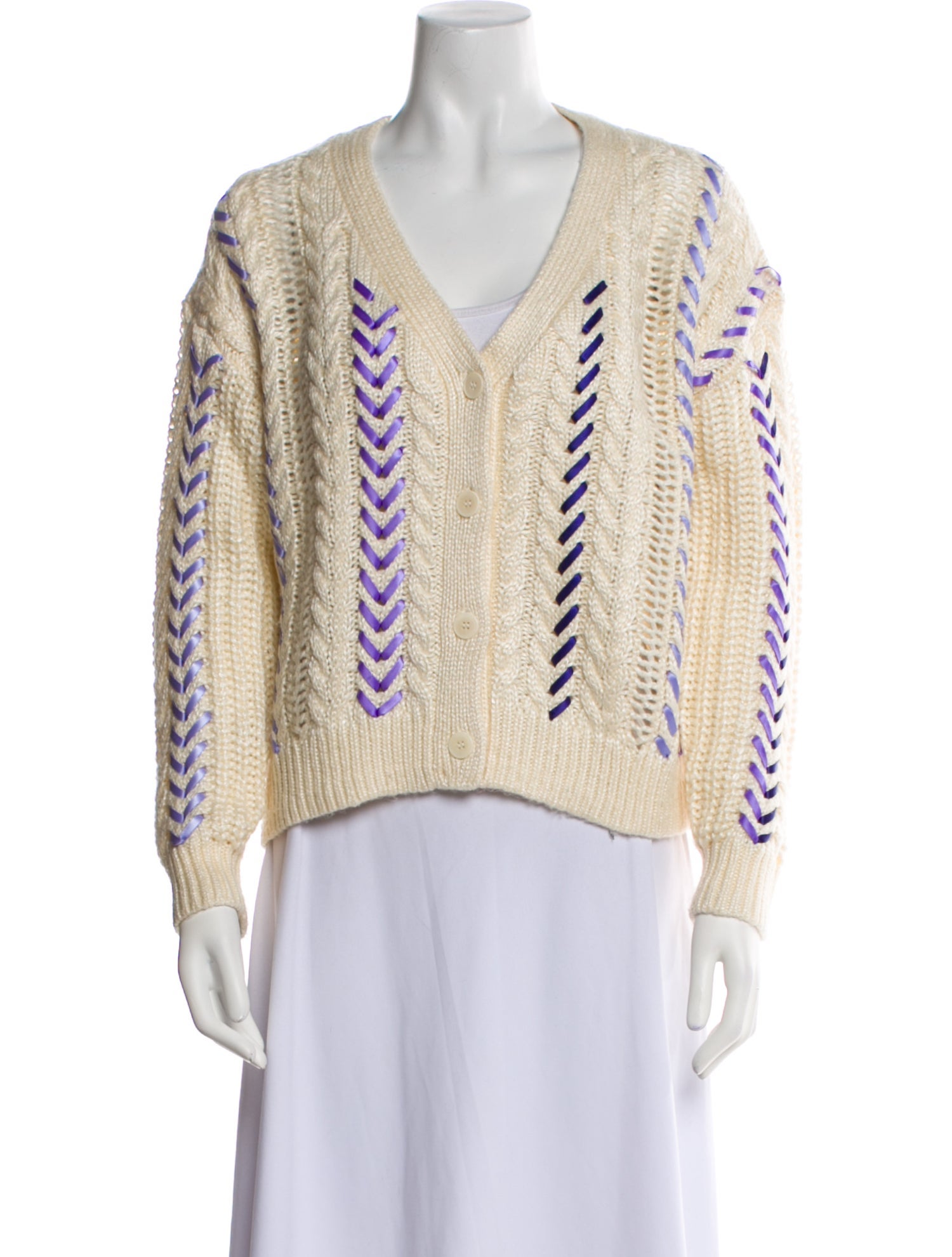 Cinq à Sept Printed V-Neck Sweater