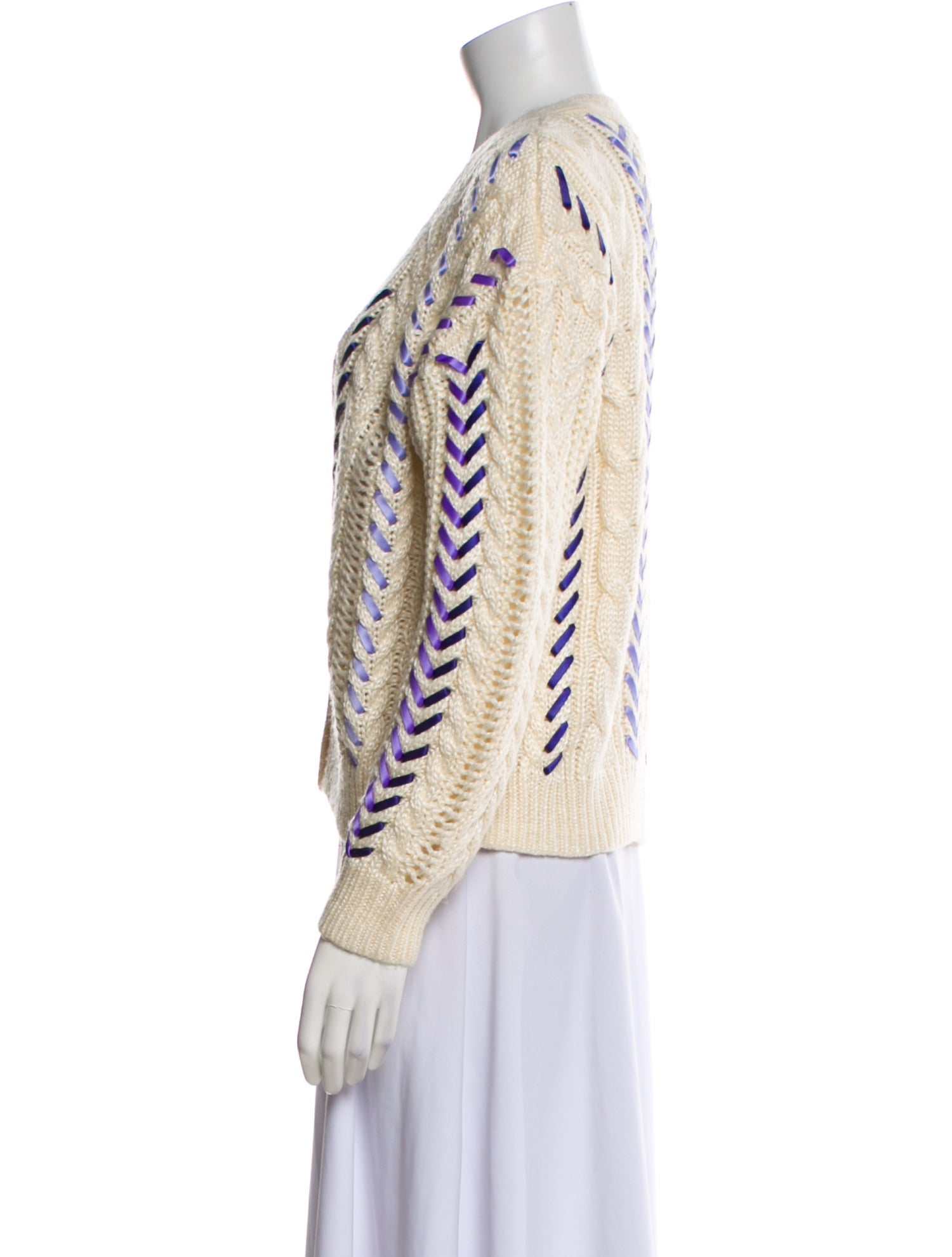 Cinq à Sept Printed V-Neck Sweater