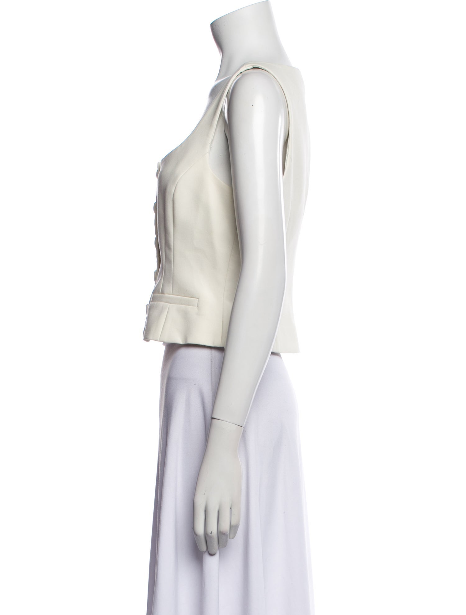 Cinq à Sept Square Neckline Sleeveless Crop Top