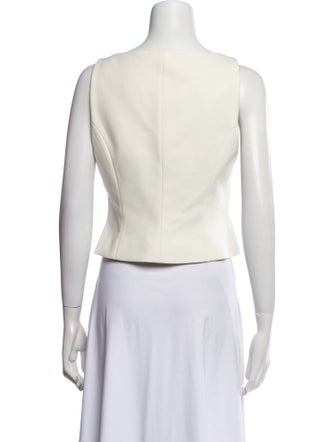 Cinq à Sept Square Neckline Sleeveless Crop Top