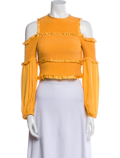 Cinq à Sept Silk Crew Neck Crop Top