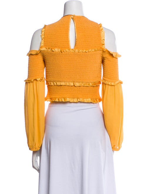 Cinq à Sept Silk Crew Neck Crop Top