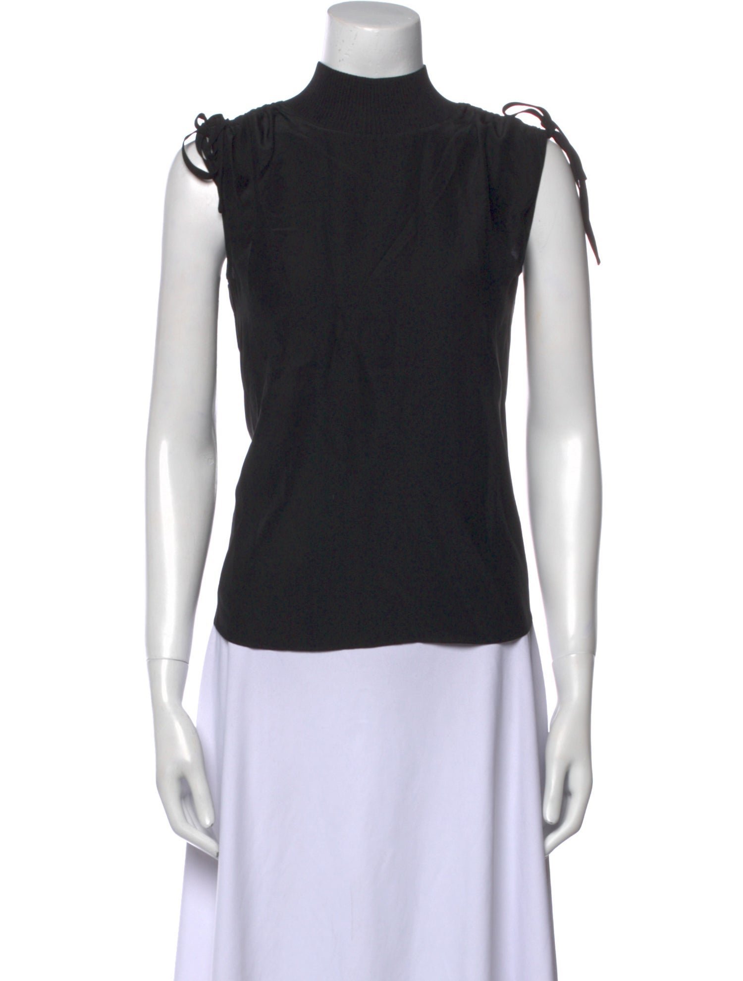 Cinq à Sept Silk Mock Neck Top