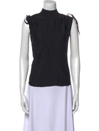 Cinq à Sept Silk Mock Neck Top