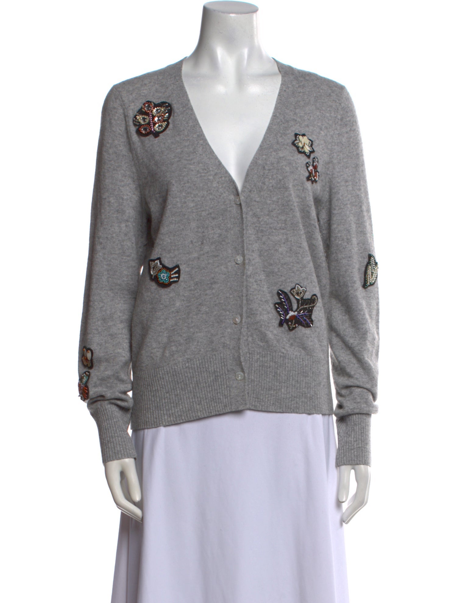 Cinq à Sept Graphic Print V-Neck Sweatshirt