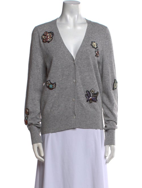 Cinq à Sept Graphic Print V-Neck Sweatshirt