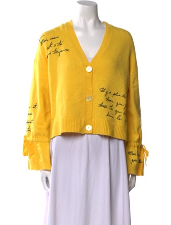 Cinq à Sept Printed V-Neck Sweater