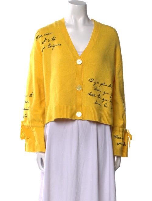 Cinq à Sept Printed V-Neck Sweater