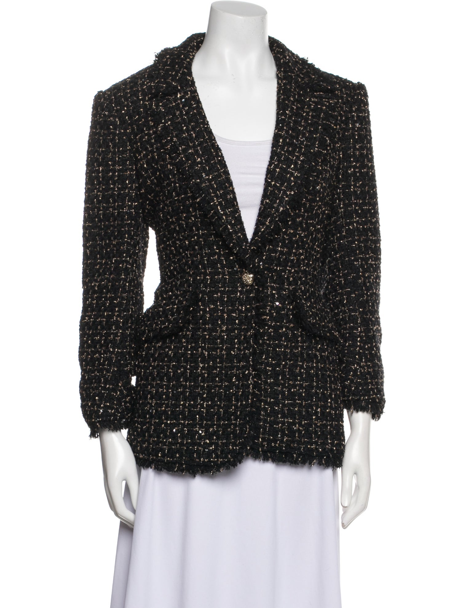 Cinq à Sept Wool Tweed Pattern Blazer