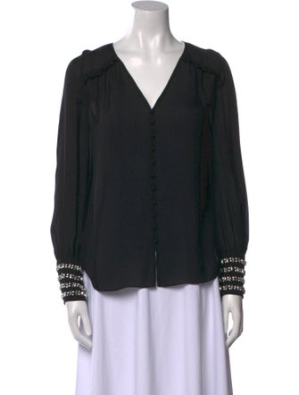 Cinq à Sept Silk V-Neck Blouse