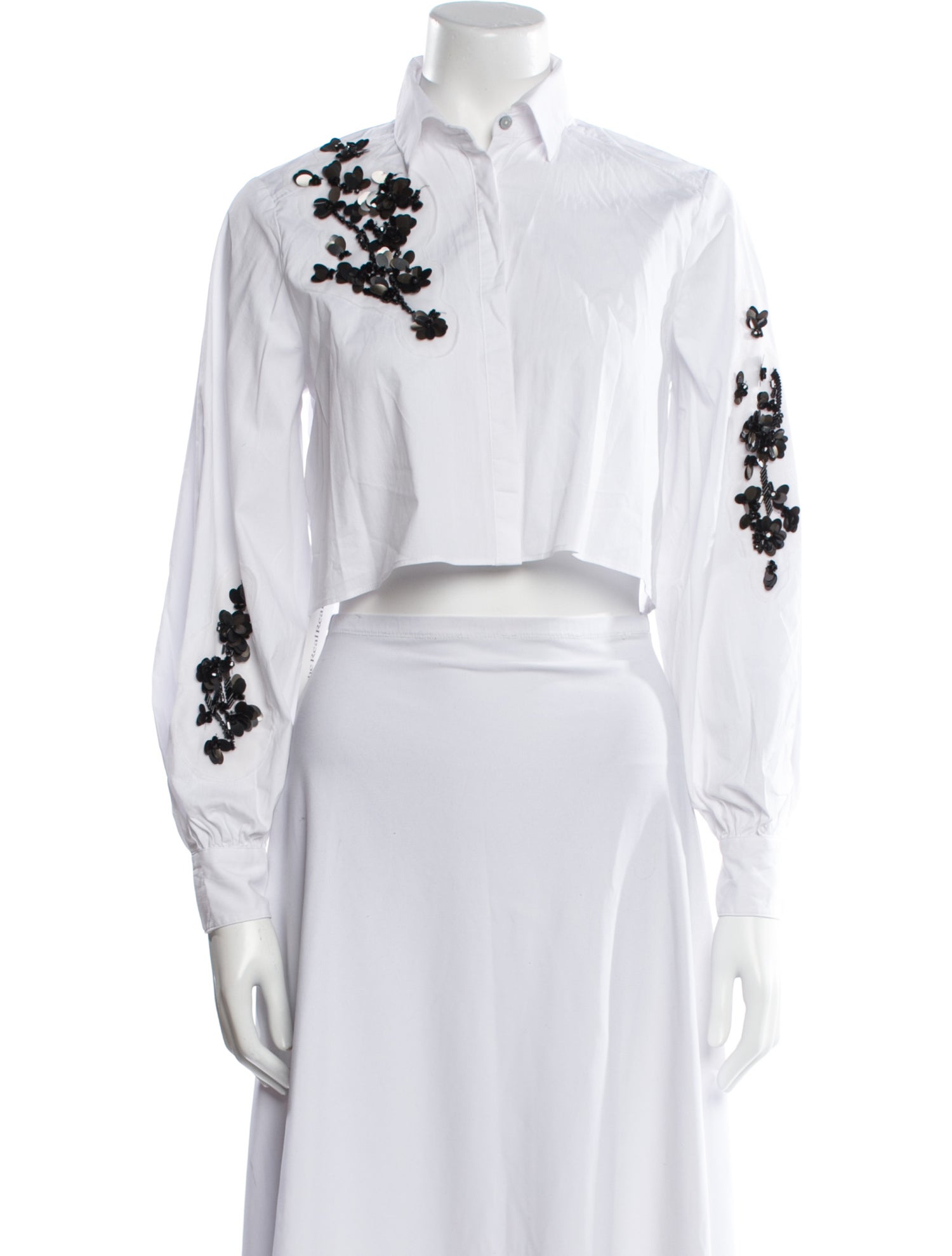 Cinq à Sept Long Sleeve Crop Top