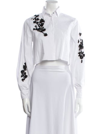 Cinq à Sept Long Sleeve Crop Top