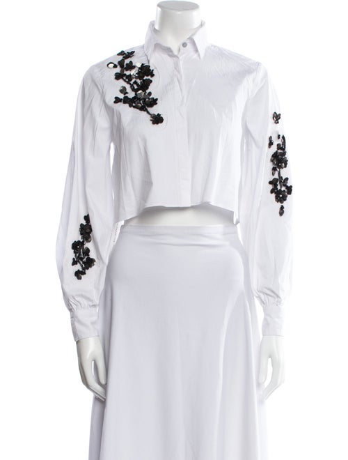 Cinq à Sept Long Sleeve Crop Top