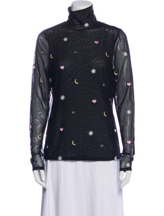 Cinq à Sept Printed Turtleneck Blouse