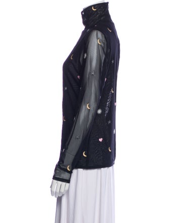 Cinq à Sept Printed Turtleneck Blouse