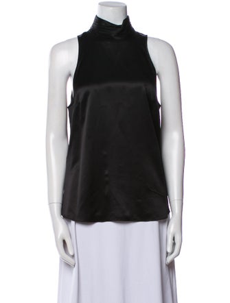 Cinq à Sept Silk Mock Neck Top