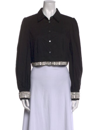 Cinq à Sept Long Sleeve Crop Top