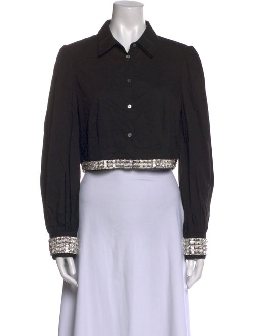 Cinq à Sept Long Sleeve Crop Top