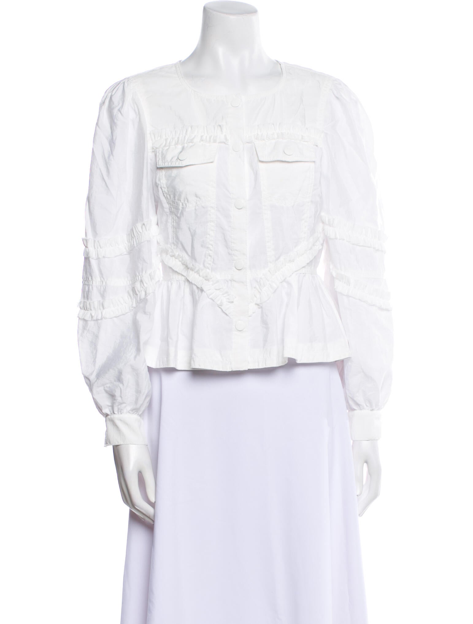 Cinq à Sept Square Neckline Three-Quarter Sleeve Blouse