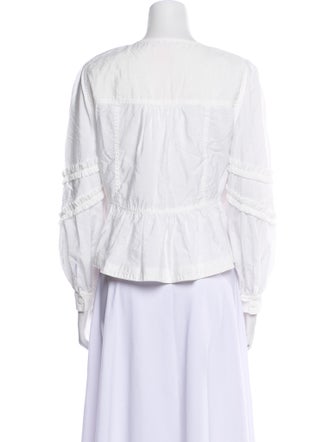Cinq à Sept Square Neckline Three-Quarter Sleeve Blouse