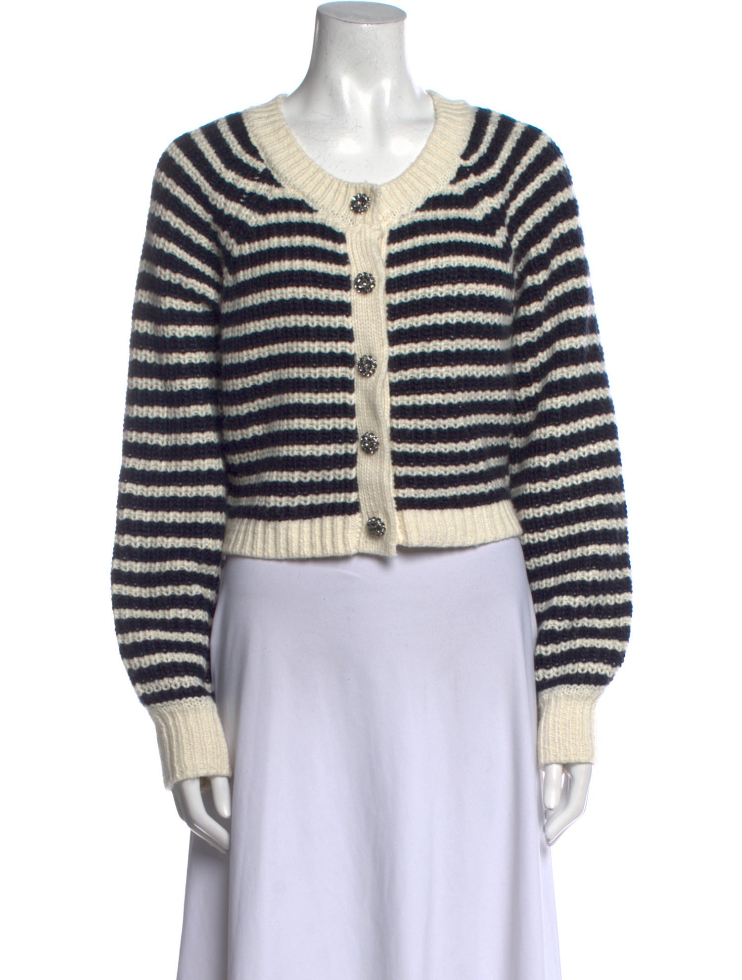 Cinq à Sept Striped Scoop Neck Sweater