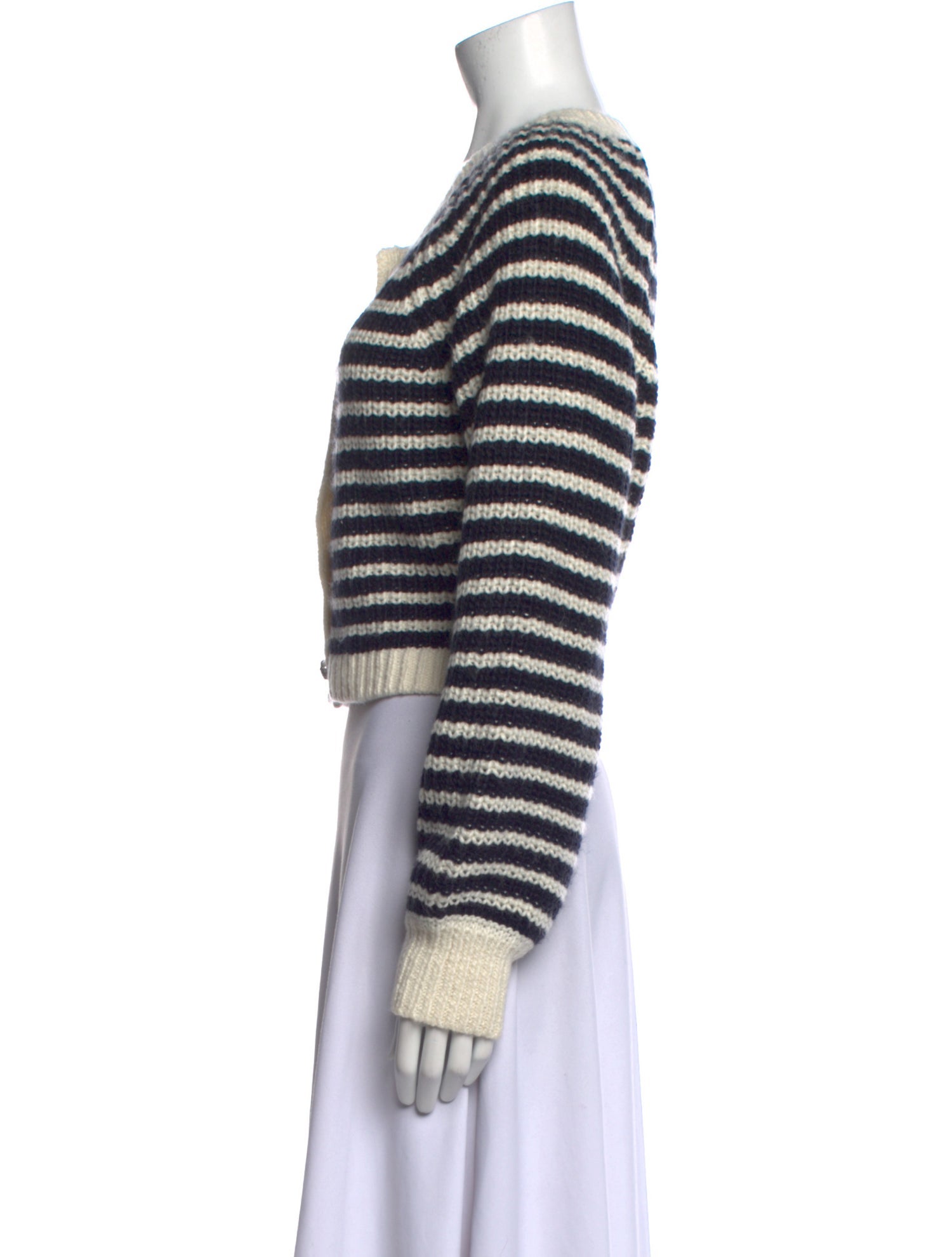 Cinq à Sept Striped Scoop Neck Sweater