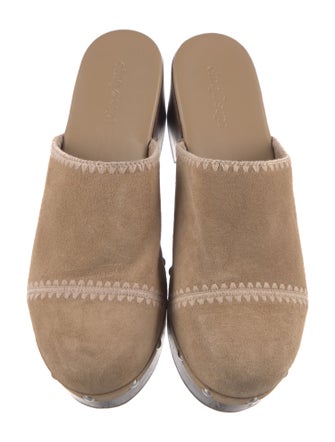 Cinq à Sept Suede Colorblock Pattern Mules