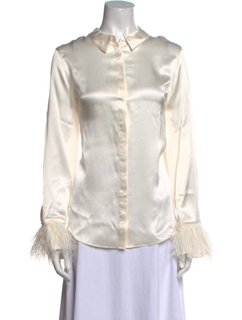 Cinq à Sept Silk Long Sleeve Button-Up Top