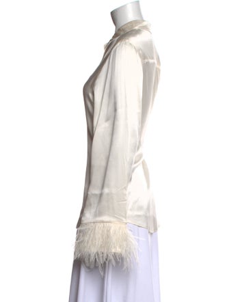Cinq à Sept Silk Long Sleeve Button-Up Top