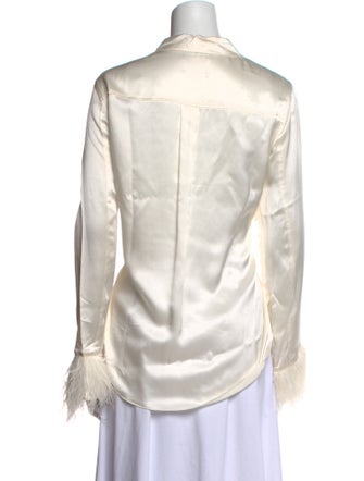 Cinq à Sept Silk Long Sleeve Button-Up Top