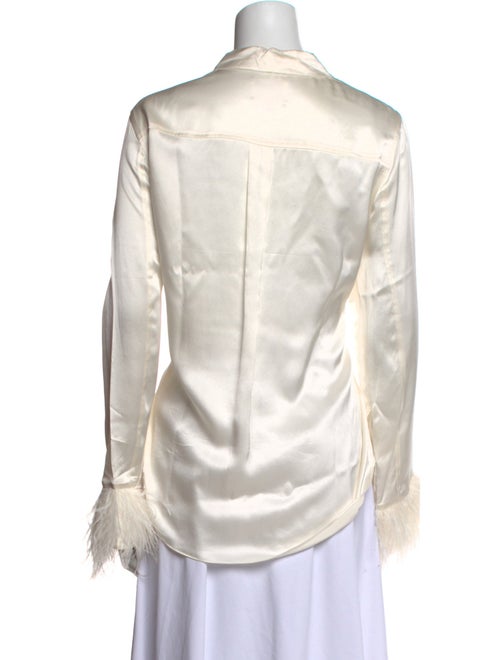 Cinq à Sept Silk Long Sleeve Button-Up Top