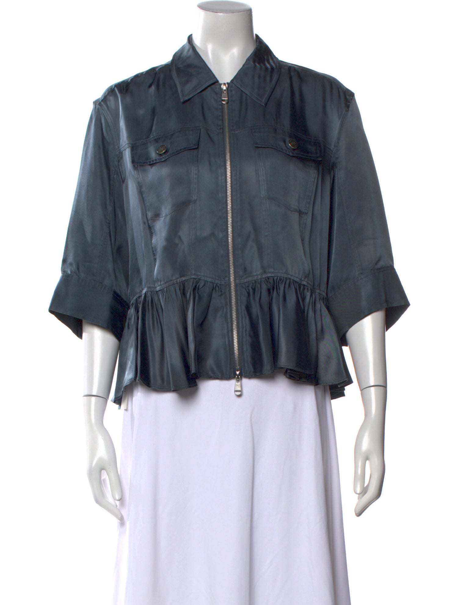 Cinq à Sept Three-Quarter Sleeve Button-Up Top