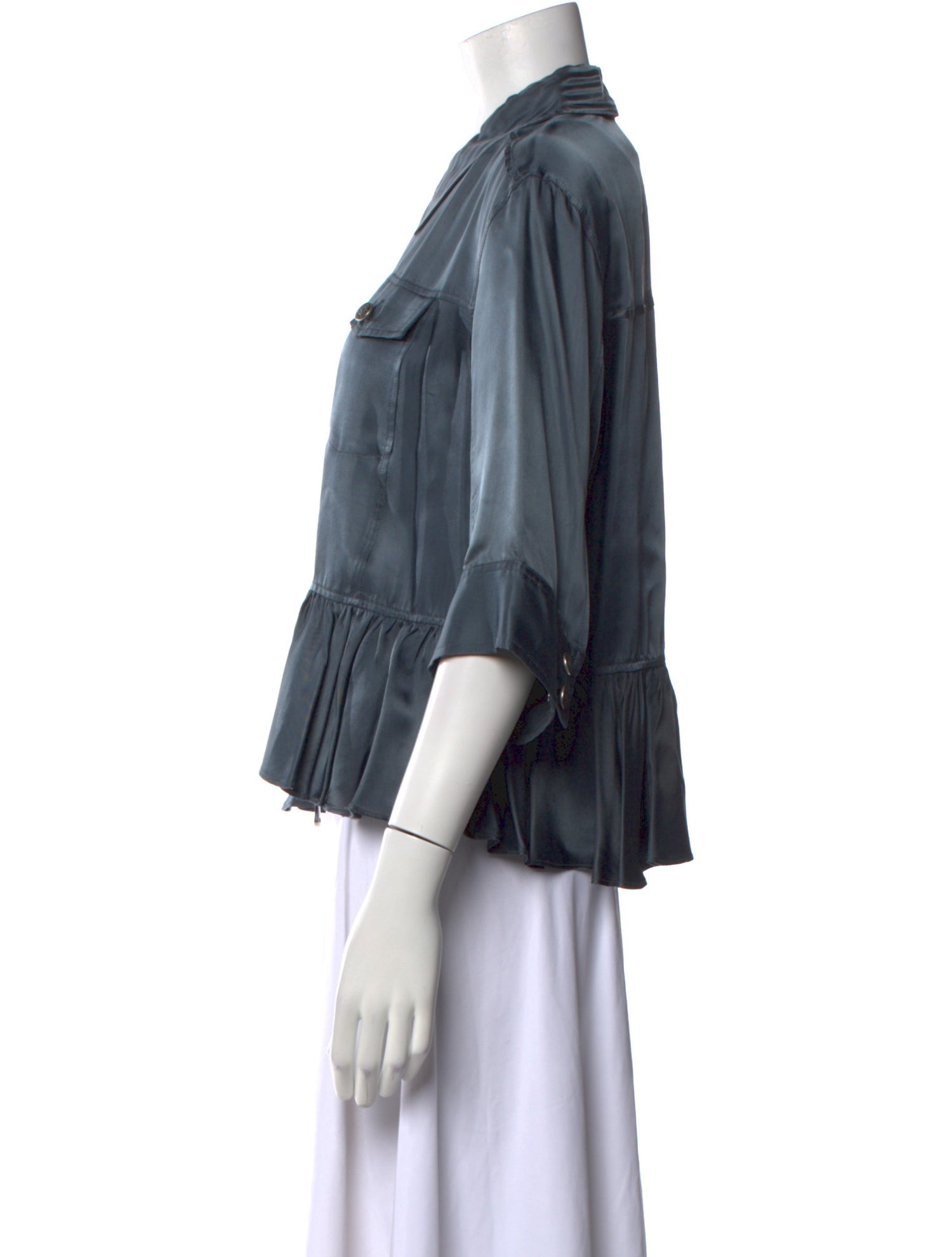 Cinq à Sept Three-Quarter Sleeve Button-Up Top