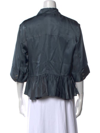 Cinq à Sept Three-Quarter Sleeve Button-Up Top