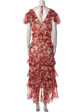 Cinq à Sept Floral Print Long Dress