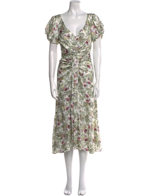 Cinq à Sept Floral Print Long Dress