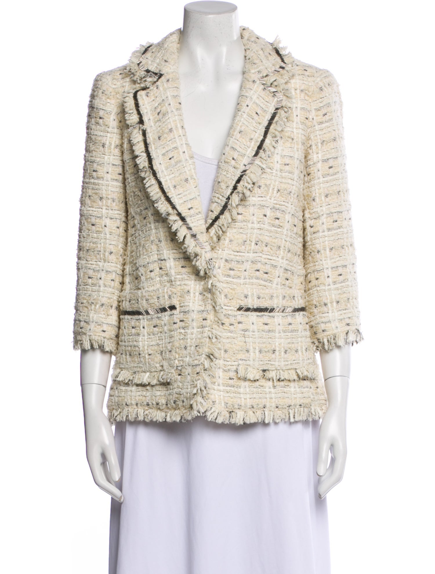 Cinq à Sept Tweed Pattern Blazer