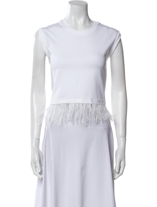 Cinq à Sept Crew Neck Sleeveless Crop Top