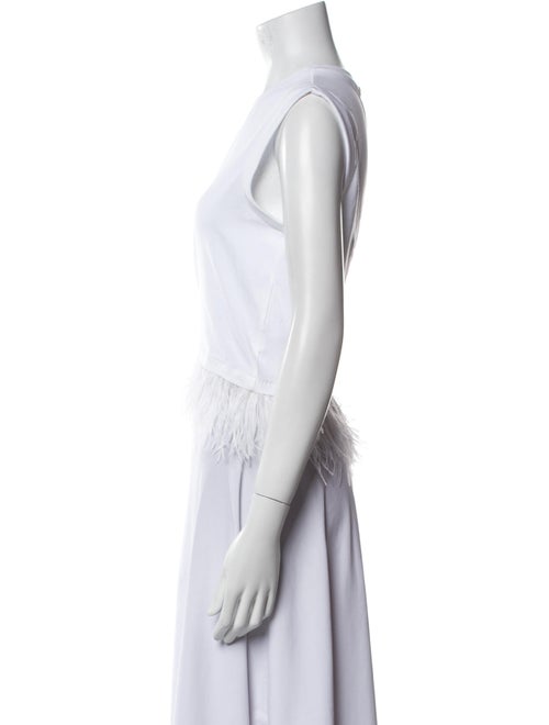 Cinq à Sept Crew Neck Sleeveless Crop Top