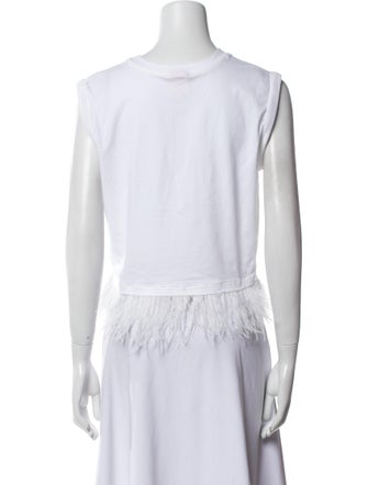 Cinq à Sept Crew Neck Sleeveless Crop Top