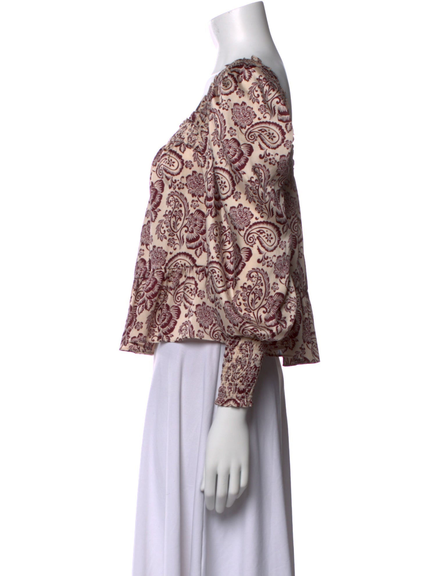 Cinq à Sept Printed Square Neckline Blouse